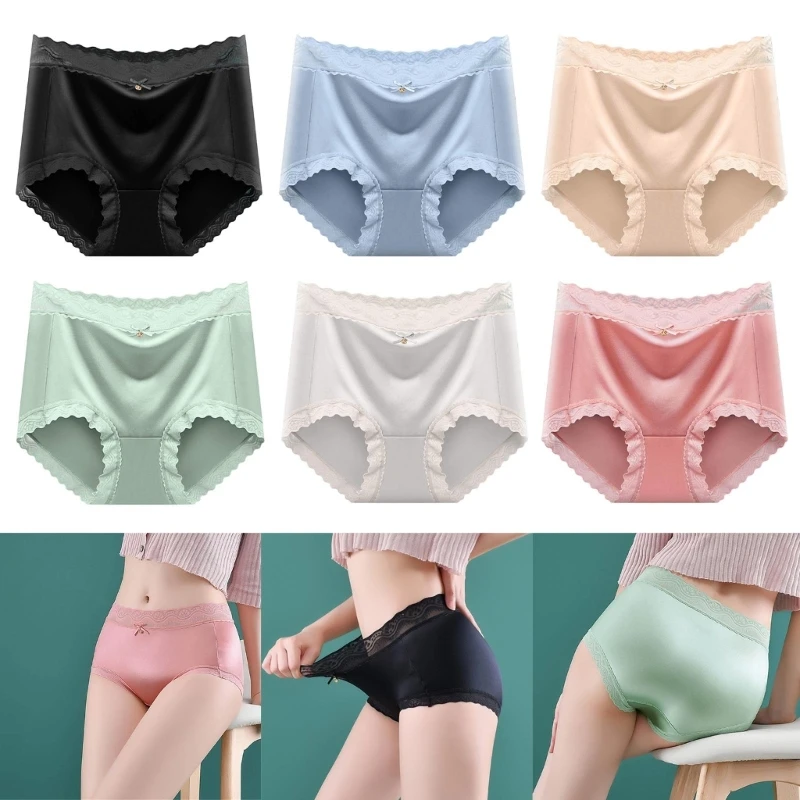 Women's High Waist Hipsters Briefs Smooth Silky Panties Soft Lace Underwear Breathable Underpants Bikini Panties Gifts
Women's High Waist Hipsters Briefs Smooth Silky Panties Soft Lace Underwear Breathable Underpants Bikini Panties Gifts