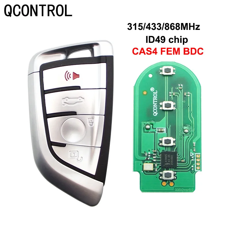 QCONTROL, 4 кнопки, флейта без ключа для BMW 3, 5, 7, F серии, FEM/CAS4/CAS4 315/433 МГц PCF7945P
QCONTROL, 4 кнопки, флейта без ключа для BMW 3, 5, 7, F серии, FEM/CAS4/CAS4 315/433 МГц PCF7945P