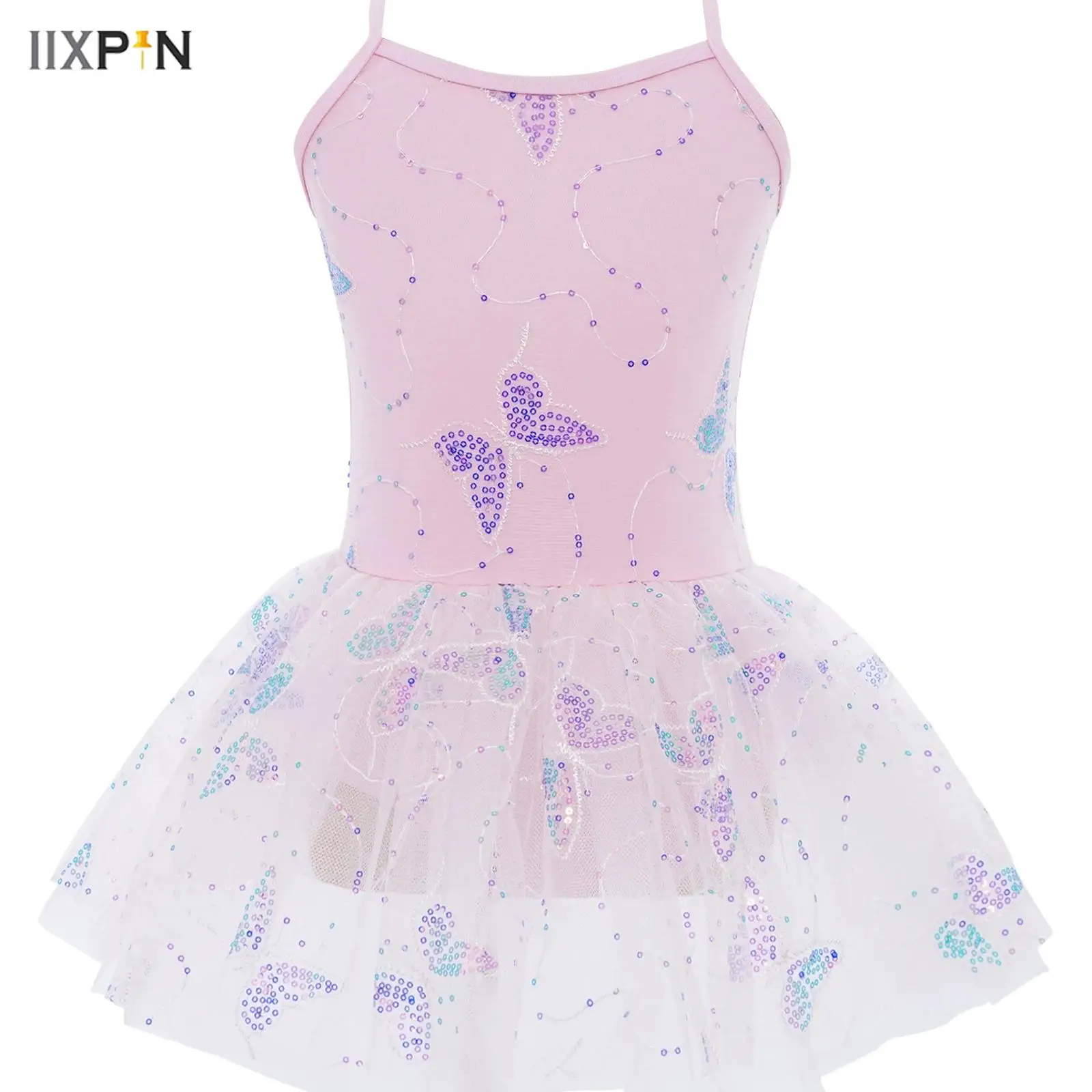 Kids Girls Ballet Dance Competition Costume Sequins Butterfly Embroidery Sleeveless Cross Back Tutu Dress with Built-in Briefs 
Kids Girls Ballet Dance Competition Costume Sequins Butterfly Embroidery Sleeveless Cross Back Tutu Dress with Built-in Briefs