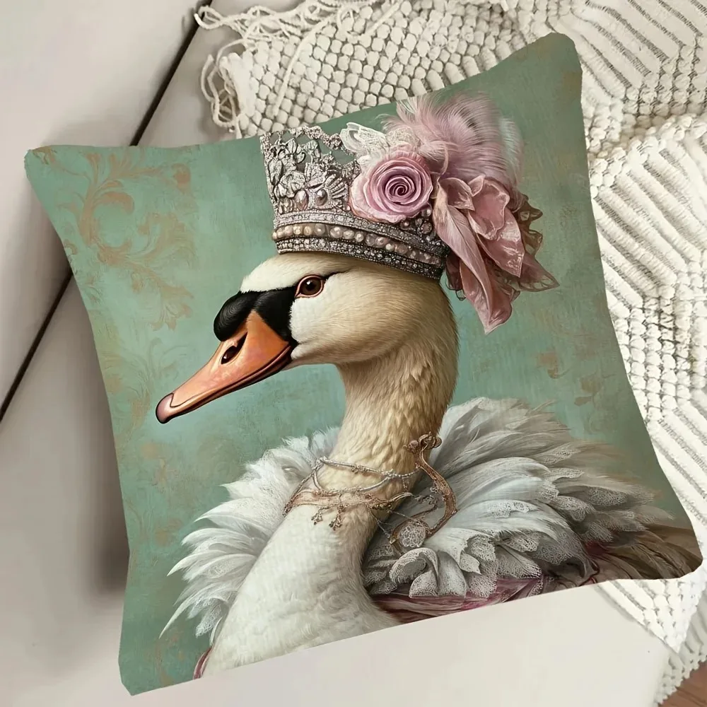 Vintage Elegant Swan Pillowcase Peach Skin 2D Flat Printed Retro Crown Bird Cushion Cover Spring Summer Decor For Bedroom Bed
Vintage Elegant Swan Pillowcase Peach Skin 2D Flat Printed Retro Crown Bird Cushion Cover Spring Summer Decor For Bedroom Bed
