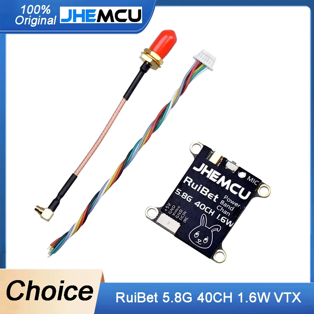 JHEMCU RuiBet Tran-3016W 5.8G 40CH Adjustable VTX -25mW/200mW/400mW/800mW/1600mW Multi-Power PitMode 2-6S Input for FPV Drones
JHEMCU RuiBet Tran-3016W 5.8G 40CH Adjustable VTX -25mW/200mW/400mW/800mW/1600mW Multi-Power PitMode 2-6S Input for FPV Drones