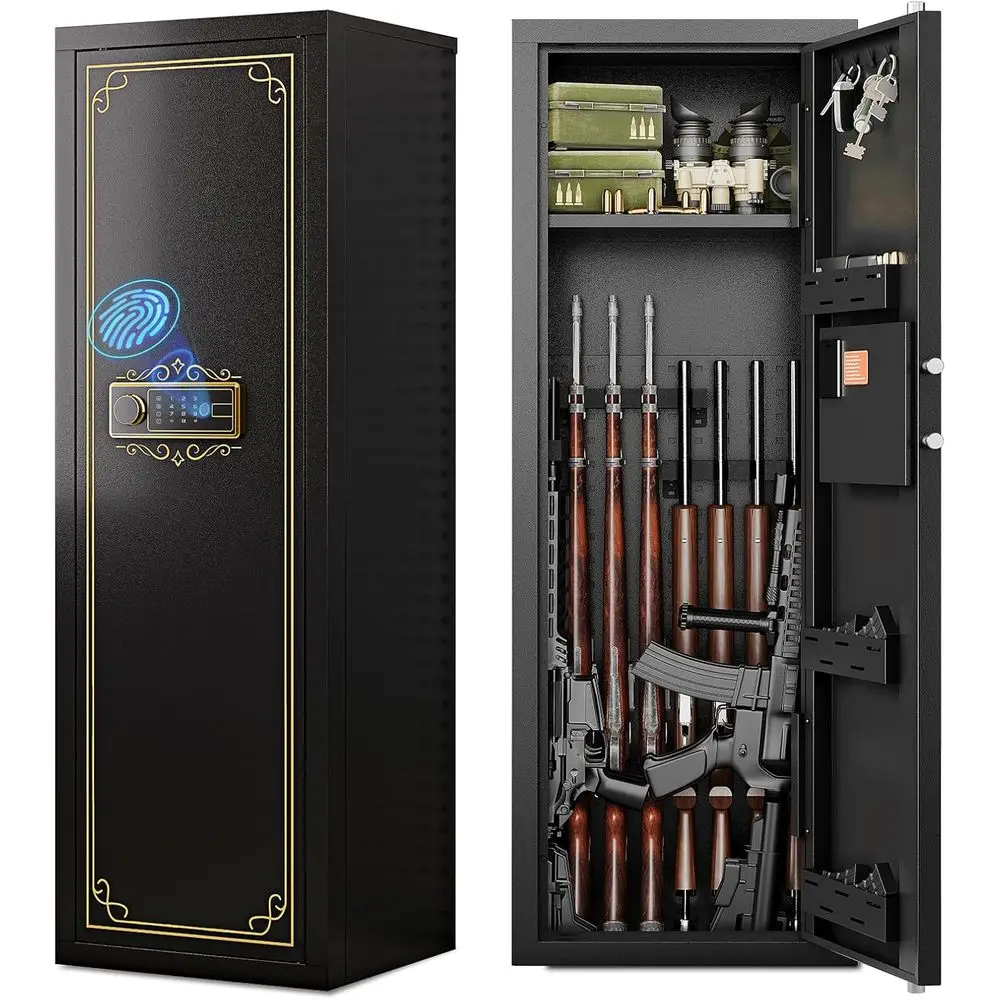 Biometric Safes for Firearms, Pistols, Rifles, Shotguns, and Long Gun Lockers with Removable Shelves
Biometric Safes for Firearms, Pistols, Rifles, Shotguns, and Long Gun Lockers with Removable Shelves