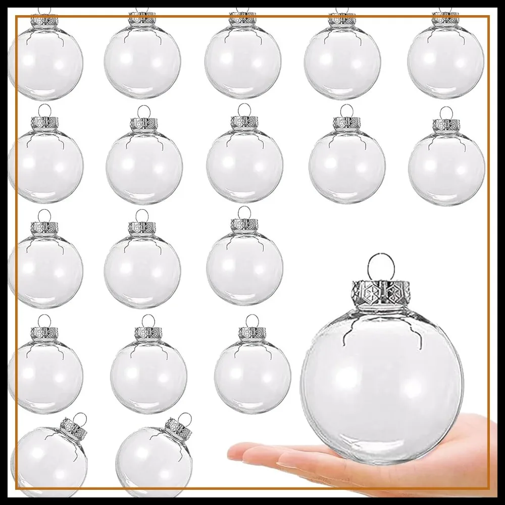 18PCS Clear Plastic Refillable Ornament Balls, 2.36 inch DIY Decor for Christmas Party Wedding Home
18PCS Clear Plastic Refillable Ornament Balls, 2.36 inch DIY Decor for Christmas Party Wedding Home
