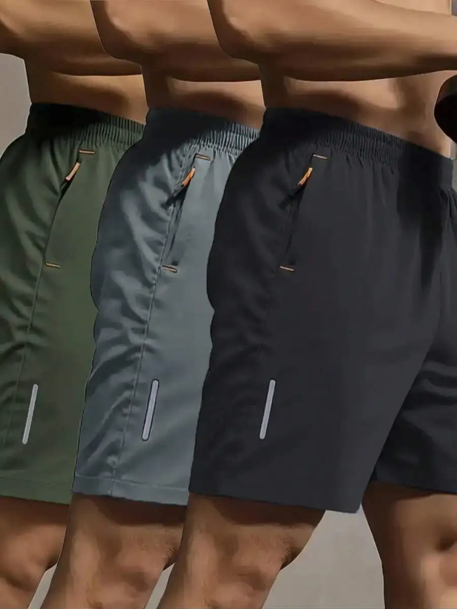 3 Pcs Mens Summer Drawstring Sports Shorts With Zipper Pockets Breathable Quick Dry For Running Hiking
3 Pcs Mens Summer Drawstring Sports Shorts With Zipper Pockets Breathable Quick Dry For Running Hiking