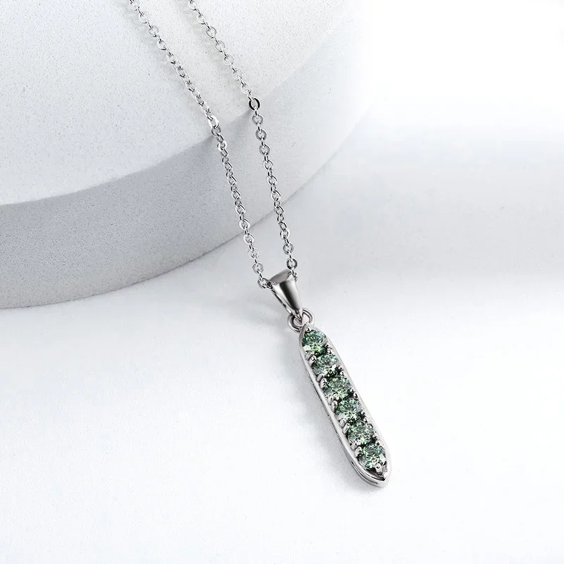 3MM 1.8CT Green Moissanite Diamond Strip Pendant Necklace For Women 925 Sterling Silver Original Design Neck Chain Jewelry
3MM 1.8CT Green Moissanite Diamond Strip Pendant Necklace For Women 925 Sterling Silver Original Design Neck Chain Jewelry