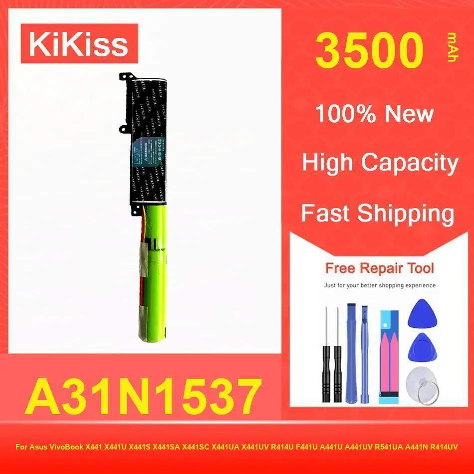 Battery 3500Mah A31N1537 For Asus Vivobook X441 X441U X441S X441SA X441SC X441UA X441UV R414U F441U A441U R541UA A441N R414UV
Battery 3500Mah A31N1537 For Asus Vivobook X441 X441U X441S X441SA X441SC X441UA X441UV R414U F441U A441U R541UA A441N R414UV