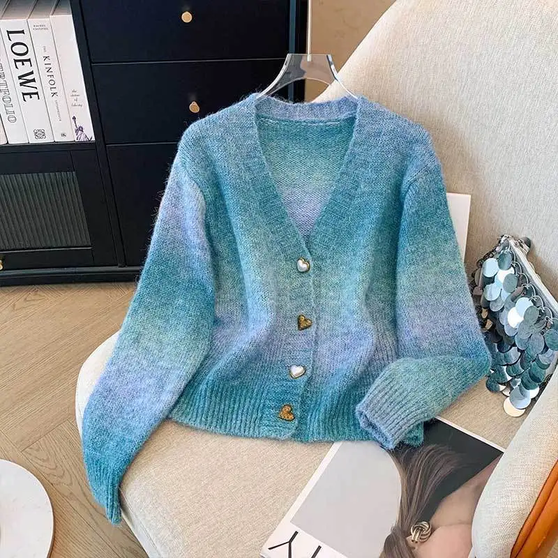 Knitted Sweater Women's Color Block Gradient Waist Cardigan Top 2026 Spring and Autumn New Fashion Slim Jacket
Knitted Sweater Women's Color Block Gradient Waist Cardigan Top 2026 Spring and Autumn New Fashion Slim Jacket