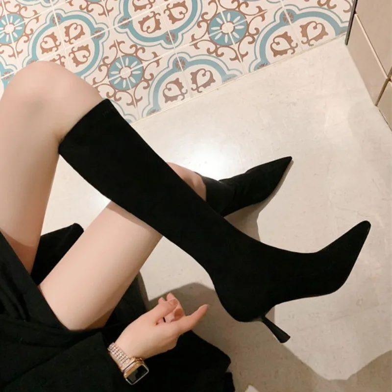High Heels Women Long Sock Boots Pointed Toe Fad Suede Shoes 2025 Winter Chelsea Snow Knee Boots Designer Elegant Pumps Zapatos
High Heels Women Long Sock Boots Pointed Toe Fad Suede Shoes 2025 Winter Chelsea Snow Knee Boots Designer Elegant Pumps Zapatos