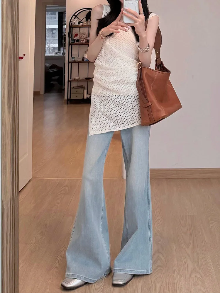 Light Blue High Waist Bell Bottom Jeans Women's Spring Summer Slimming Butt Lifting Casual American Retro Versatile Loose Fit
Light Blue High Waist Bell Bottom Jeans Women's Spring Summer Slimming Butt Lifting Casual American Retro Versatile Loose Fit