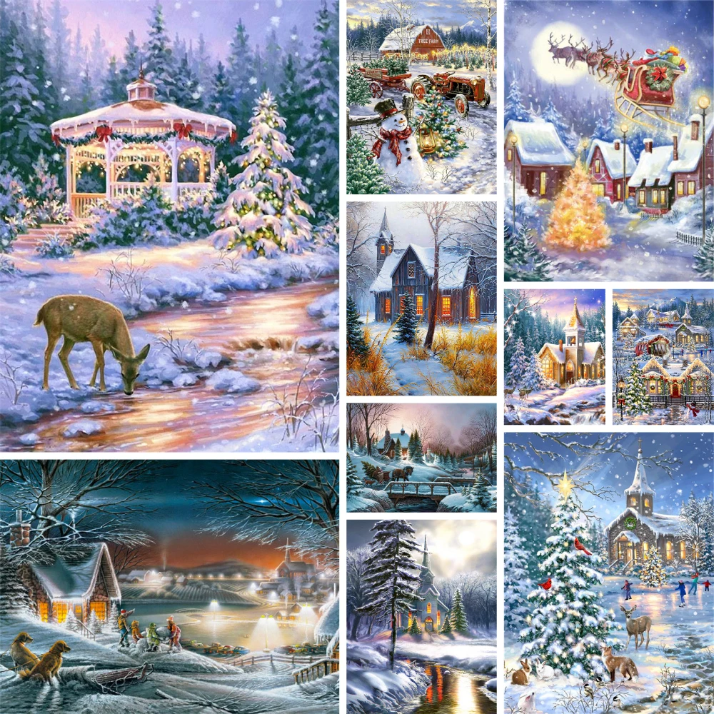 Landscape Christmas Tree House Cross Stitch Full Kit Embroidery Needlework Sewing Painting Handicraft Room Decor Jewelry Design
Landscape Christmas Tree House Cross Stitch Full Kit Embroidery Needlework Sewing Painting Handicraft Room Decor Jewelry Design