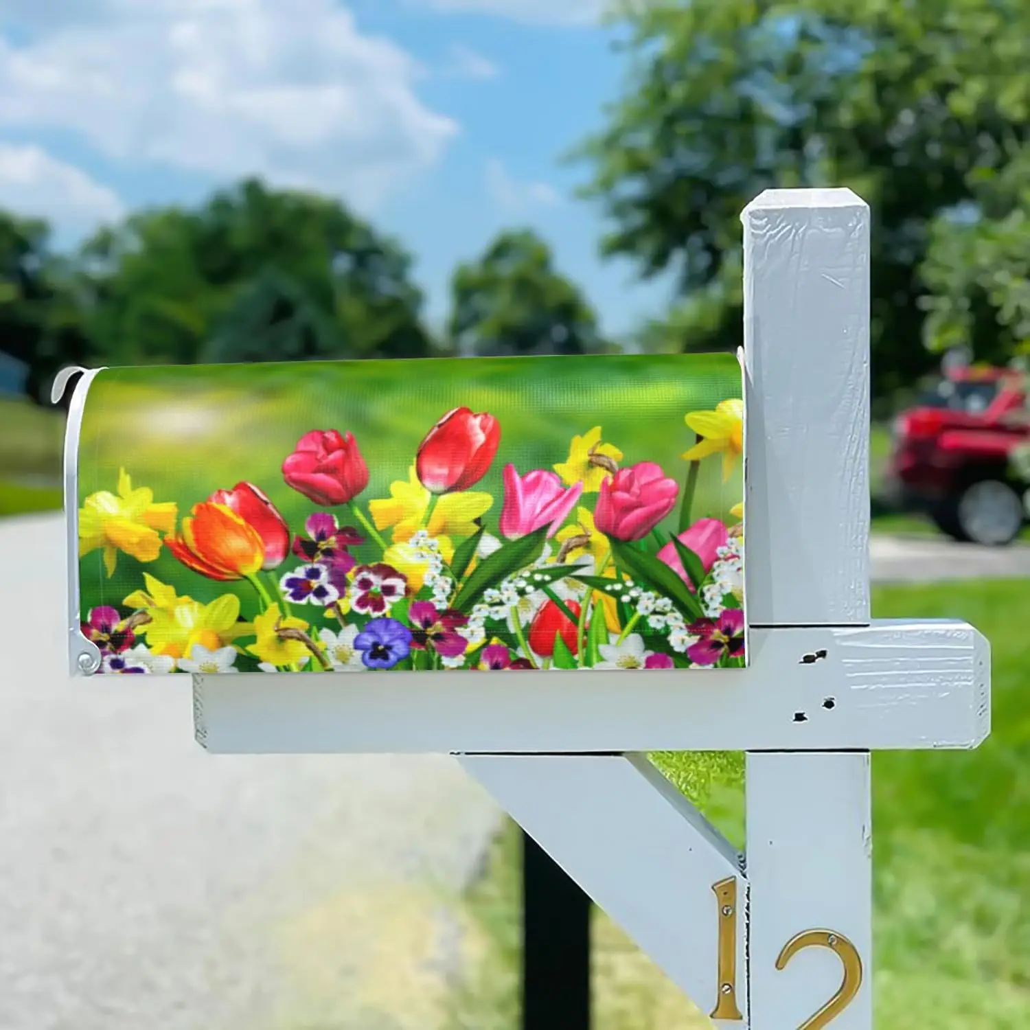 Spring Tulip Magnetic Mailbox Cover, 21"x18", Waterproof Oxford Cloth, Easy Install, Outdoor Home Decor
Spring Tulip Magnetic Mailbox Cover, 21"x18", Waterproof Oxford Cloth, Easy Install, Outdoor Home Decor