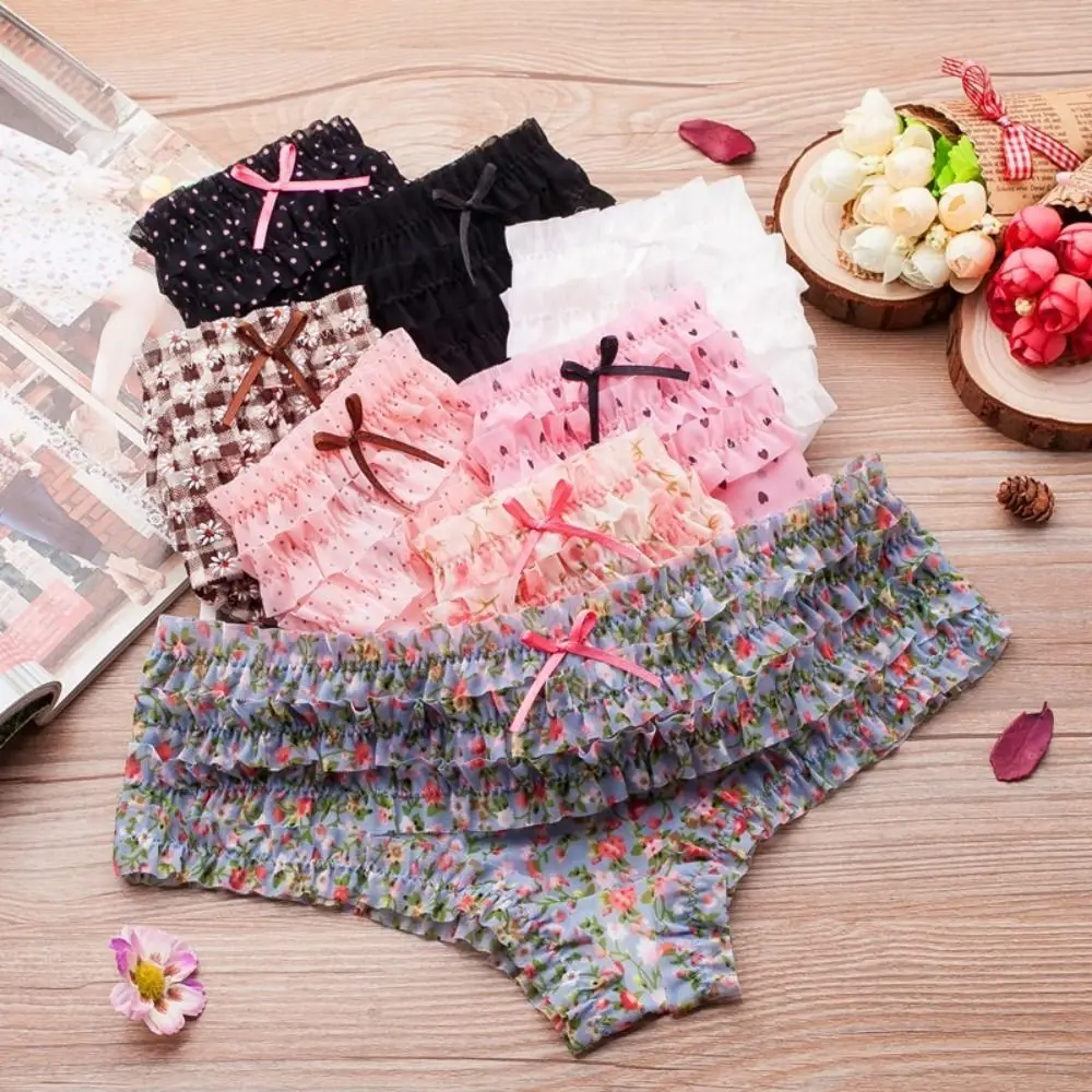 Cute Women Panties Sweet Lace Ruffles Low Waist Briefs Bow Mesh Printed Polka Dot Female Underwear for Girl Underpants
Cute Women Panties Sweet Lace Ruffles Low Waist Briefs Bow Mesh Printed Polka Dot Female Underwear for Girl Underpants
