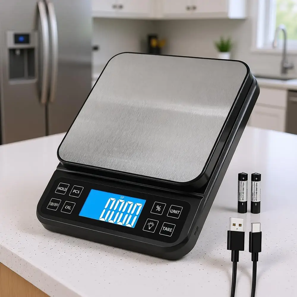 Кухонные весы с точностью 0,1 г/0,001 унции, грузоподъемностью 5 кг/11 фунтов, функцией вычитания веса, перезаряжаемые через USB, с полноэкранным ЖК-дисплеем и подсветкой
Кухонные весы с точностью 0,1 г/0,001 унции, грузоподъемностью 5 кг/11 фунтов, функцией вычитания веса, перезаряжаемые через USB, с полноэкранным ЖК-дисплеем и подсветкой