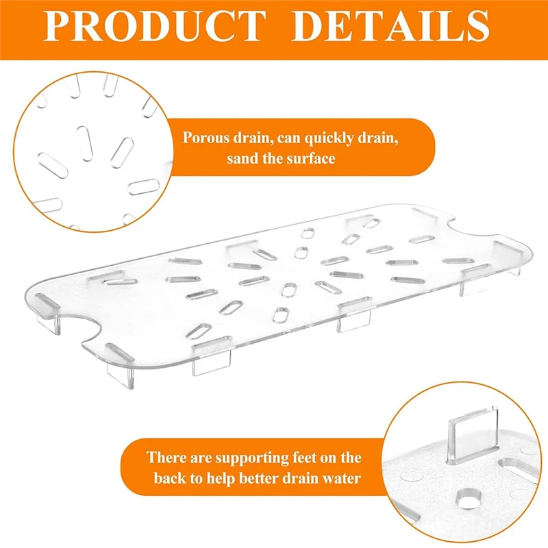 Plastic Drain Shelf 12 PCS For 1/3 Size Food Pan Clear Plastic Grate Acrylic Drain Trays Food Pan Drains
Plastic Drain Shelf 12 PCS For 1/3 Size Food Pan Clear Plastic Grate Acrylic Drain Trays Food Pan Drains