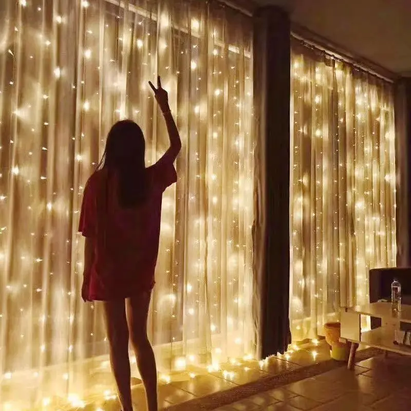 Christmas Curtain Garland 8 Modes LED String Lights Fairy Lights String USB Remote Control Holiday Wedding Festival Decoration
Christmas Curtain Garland 8 Modes LED String Lights Fairy Lights String USB Remote Control Holiday Wedding Festival Decoration