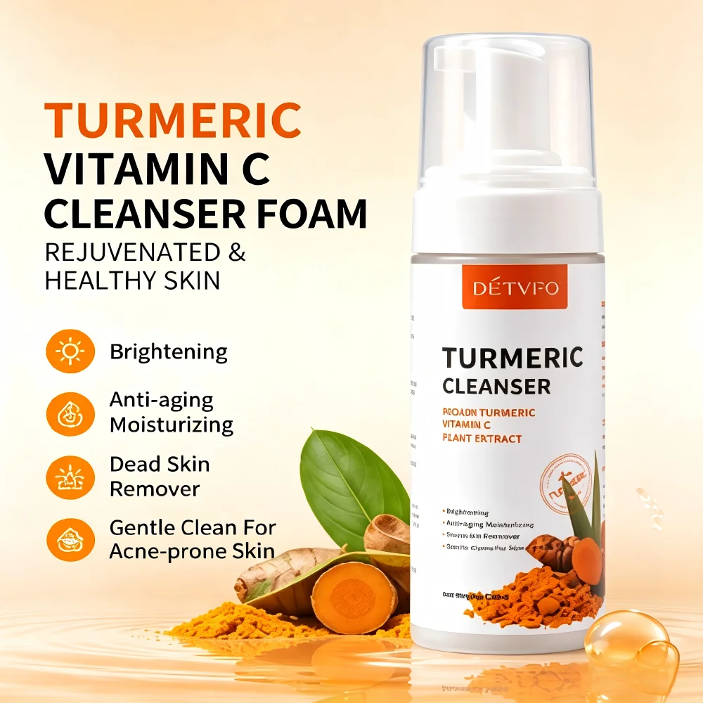150ml Turmeric Vitamin C Cleanser Foam Gentle Face Wash Brightening Moisturizing Cleanser for Deep Pore Cleansing Skin Care
150ml Turmeric Vitamin C Cleanser Foam Gentle Face Wash Brightening Moisturizing Cleanser for Deep Pore Cleansing Skin Care