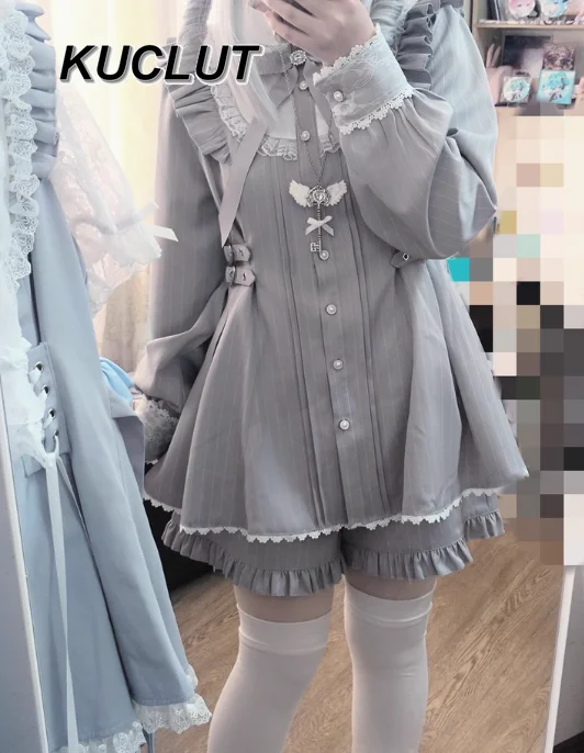 Japanese Style Girls Lolita Suit Sweet Bow Doll Collar Long Sleeve Dress and Shorts for Women Cute Ladies Two Piece Sets
Japanese Style Girls Lolita Suit Sweet Bow Doll Collar Long Sleeve Dress and Shorts for Women Cute Ladies Two Piece Sets