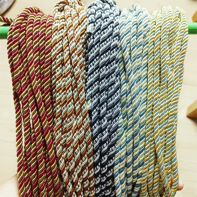 6/7mm Diameter Three-Strand Colored Twisted Rope, Handmade DIY Decorative Cord For Sofa, Curtain, Cushion And Pillow Piping
6/7mm Diameter Three-Strand Colored Twisted Rope, Handmade DIY Decorative Cord For Sofa, Curtain, Cushion And Pillow Piping