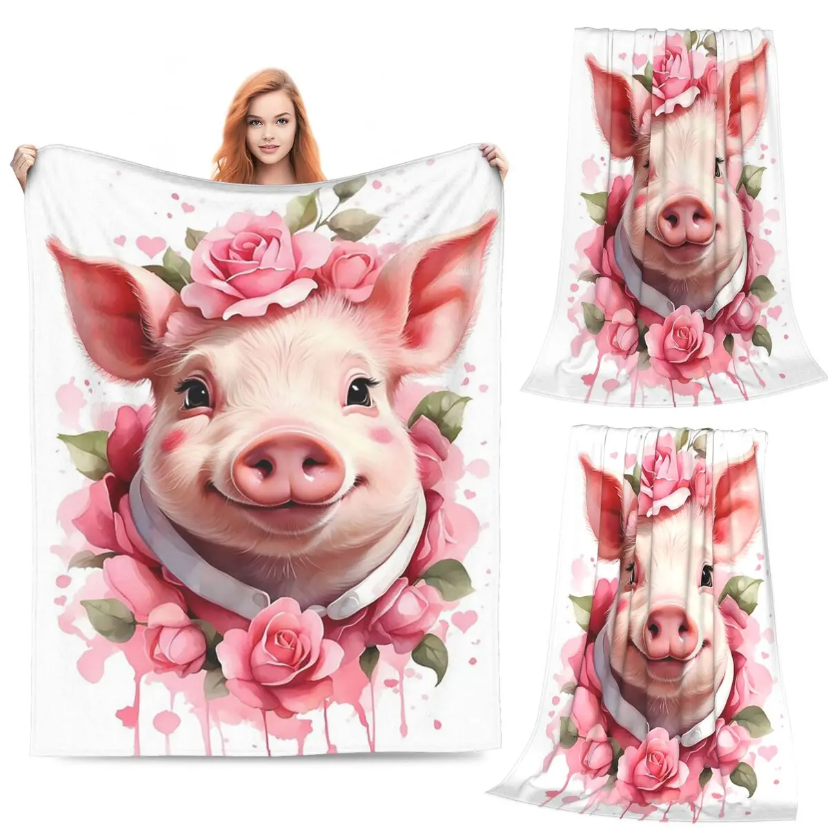 Cute Pig Design For Cute Pig Lovers Blankets Soft Warm Flannel Throw Blanket Plush for Bed Living room Picnic Travel Home Sofa
Cute Pig Design For Cute Pig Lovers Blankets Soft Warm Flannel Throw Blanket Plush for Bed Living room Picnic Travel Home Sofa