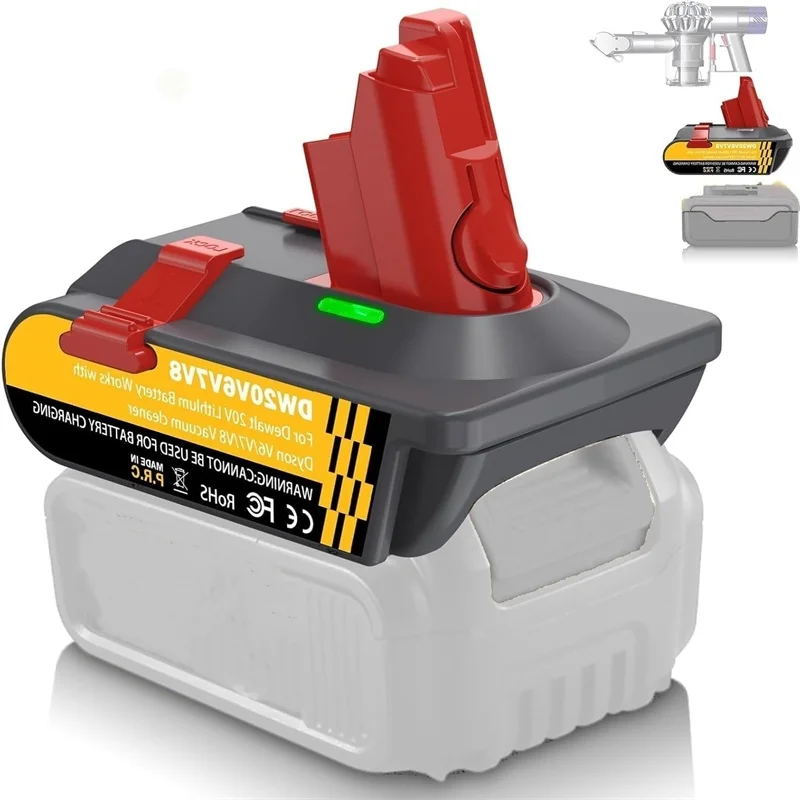 Adapter for Dewalt 18V 20V Lithium Battery Converter To For Dyson V6 V7 V8 Series Vacuum Cleaner Tool with Fixing Clip
Adapter for Dewalt 18V 20V Lithium Battery Converter To For Dyson V6 V7 V8 Series Vacuum Cleaner Tool with Fixing Clip