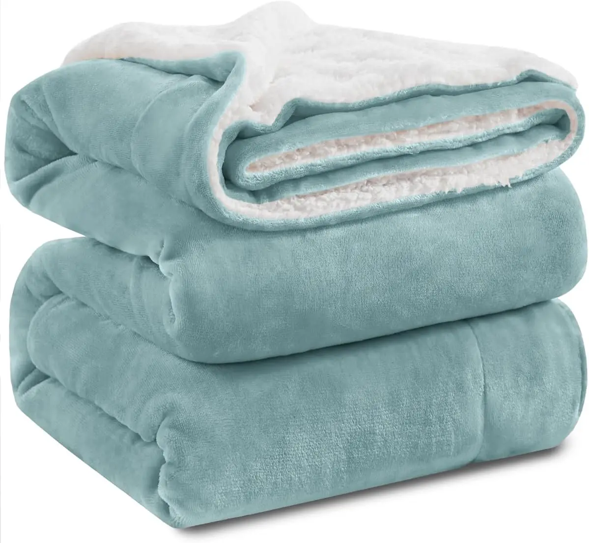 Queen Size Sherpa Fleece Blanket - Extra Warm Heavy Winter Bedding, Super Soft 500GSM Plush, 90"X90" Spa Blue
Queen Size Sherpa Fleece Blanket - Extra Warm Heavy Winter Bedding, Super Soft 500GSM Plush, 90"X90" Spa Blue