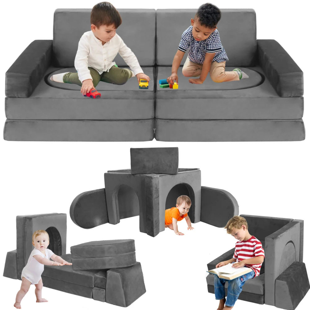 10 PCS Modular Kids Play Couch: DIY Convertible Foam Sofa & Fort for Kids Playroom Bedroom
10 PCS Modular Kids Play Couch: DIY Convertible Foam Sofa & Fort for Kids Playroom Bedroom