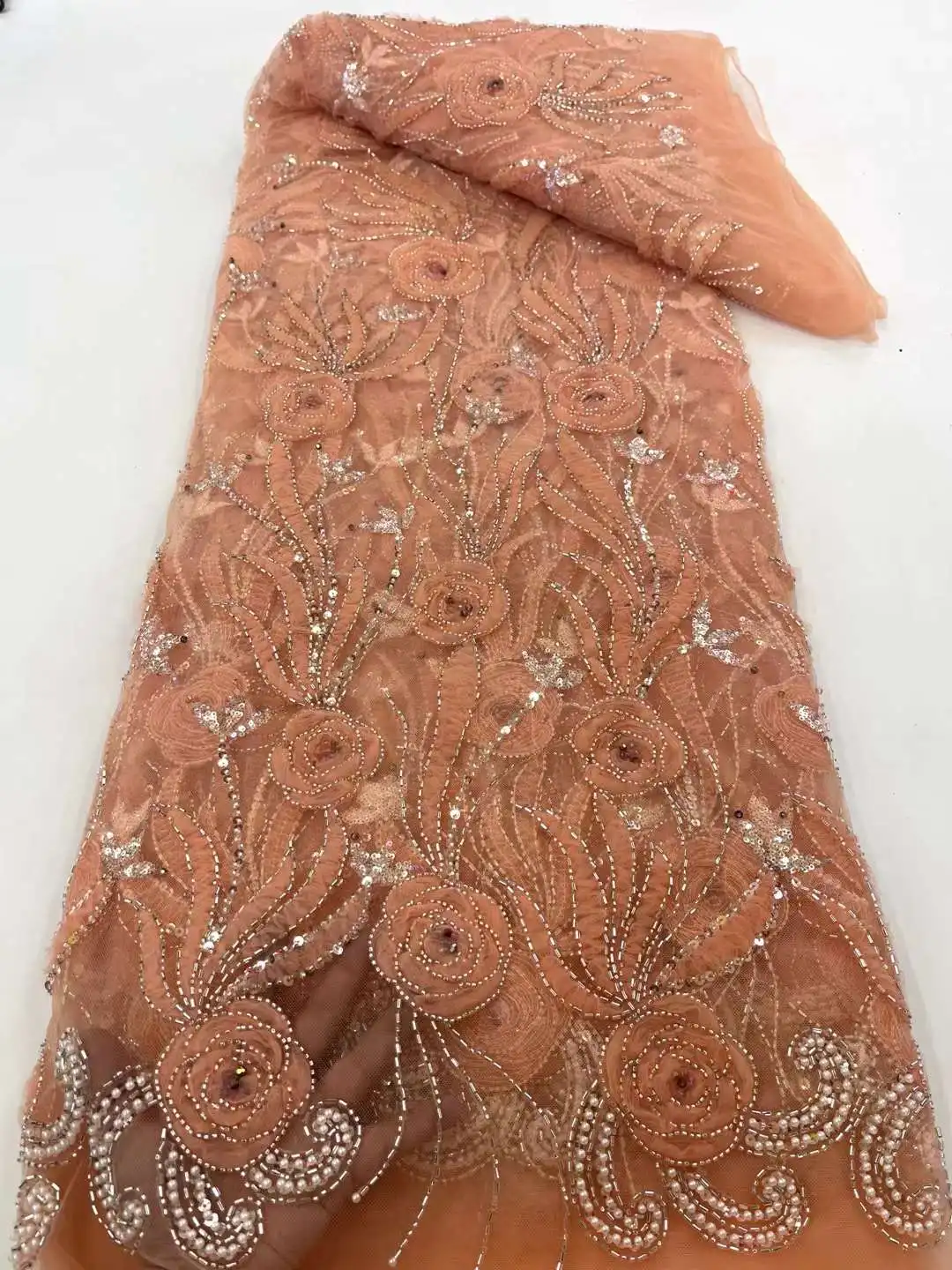 2024 Luxury Elegant Handmade Embroidery Sequins Beaded Lace High Quality African Sequins Lace Fabric for Wedding Sewing XC
2024 Luxury Elegant Handmade Embroidery Sequins Beaded Lace High Quality African Sequins Lace Fabric for Wedding Sewing XC