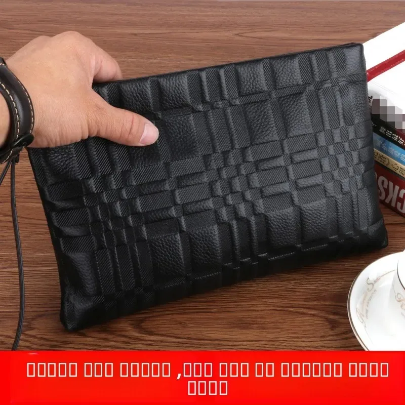 Men's Business Briefcase Handbag Genuine Leather Casual Fashion Soft Cowhide Checkered Pattern Wallet Card Handheld Bag Wallet
Men's Business Briefcase Handbag Genuine Leather Casual Fashion Soft Cowhide Checkered Pattern Wallet Card Handheld Bag Wallet