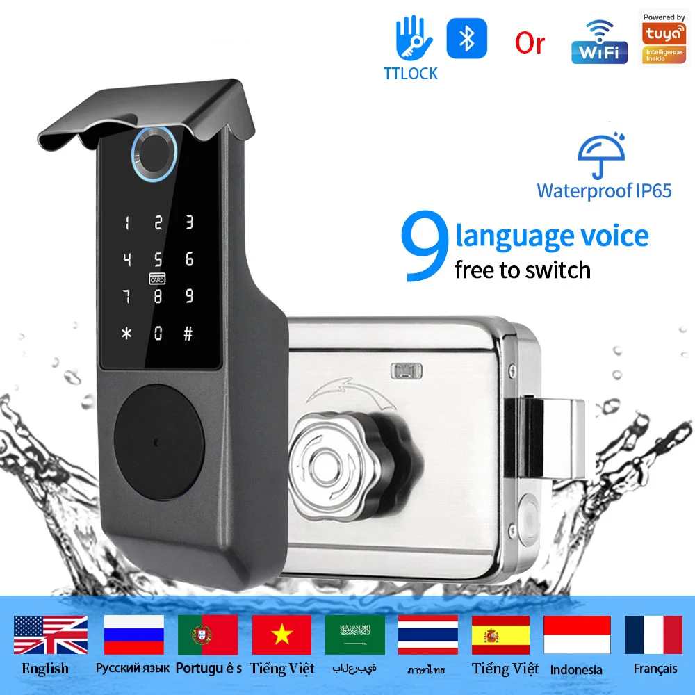 Outdoor Waterproof Tuya/TTLOCK Smart Lock Remote Control Digital Keypad Electronic Biometria Security Lock For Gate Door
Outdoor Waterproof Tuya/TTLOCK Smart Lock Remote Control Digital Keypad Electronic Biometria Security Lock For Gate Door