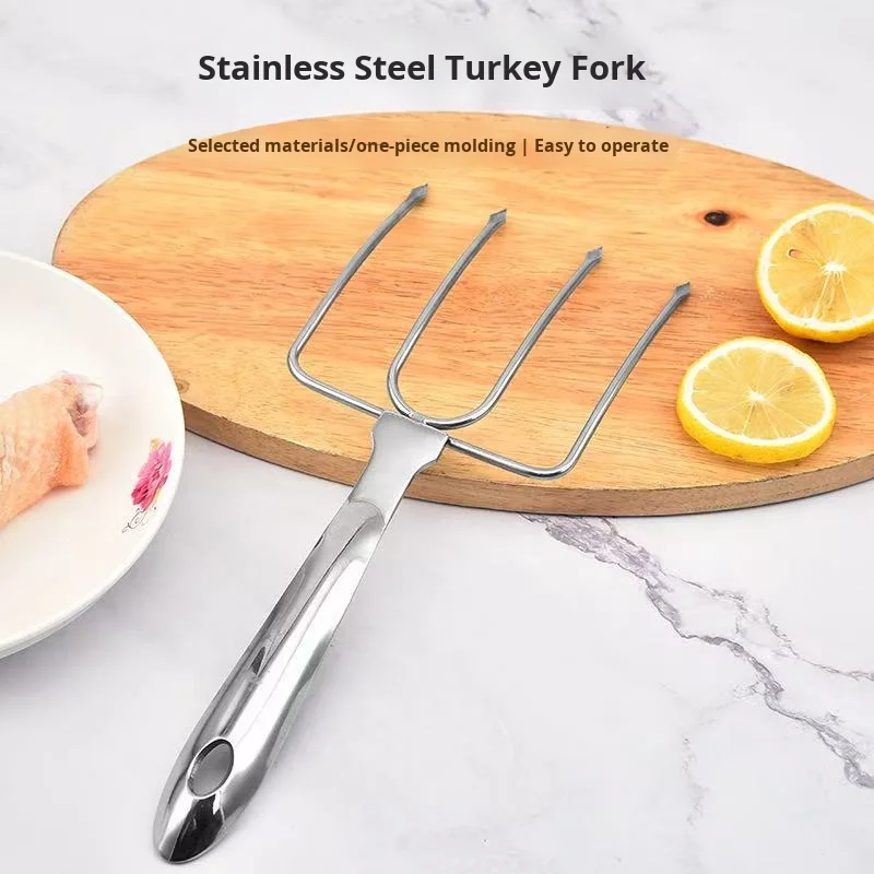 Stainless steel wooden handle heat-resistant multi-head turkey fork barbecue tool for roast lamb and steak double fork
Stainless steel wooden handle heat-resistant multi-head turkey fork barbecue tool for roast lamb and steak double fork