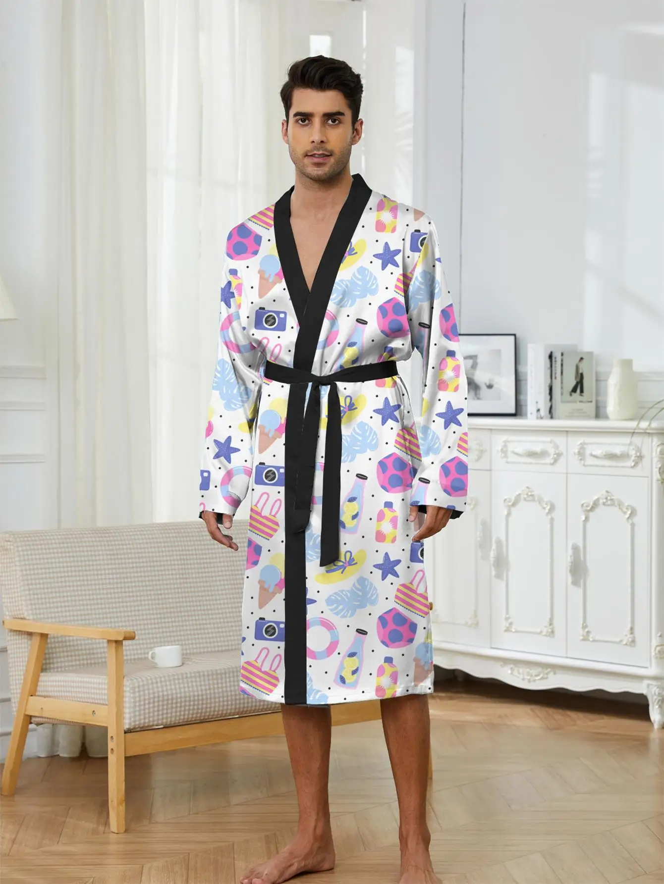 1pcs Men's Robes 2026 Spring/Summer Shower robe Graphic 3D Printed Breathable bath robe Funny pajamas Bathrobe men Sleepwear
1pcs Men's Robes 2026 Spring/Summer Shower robe Graphic 3D Printed Breathable bath robe Funny pajamas Bathrobe men Sleepwear
