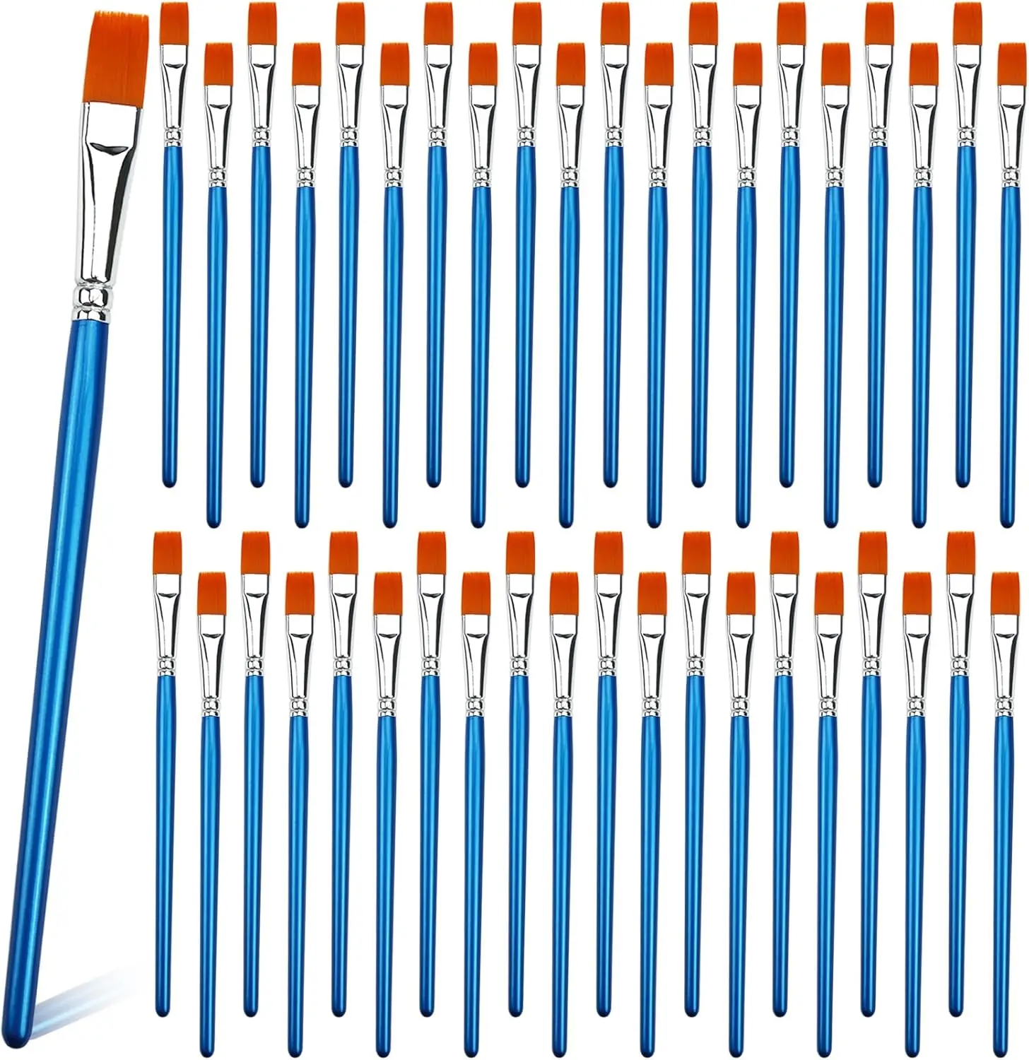 40-Pack 1/2 Inch Flat Paint Brushes for Acrylic, Watercolor, Oil, Crafts with Wooden Handle
40-Pack 1/2 Inch Flat Paint Brushes for Acrylic, Watercolor, Oil, Crafts with Wooden Handle