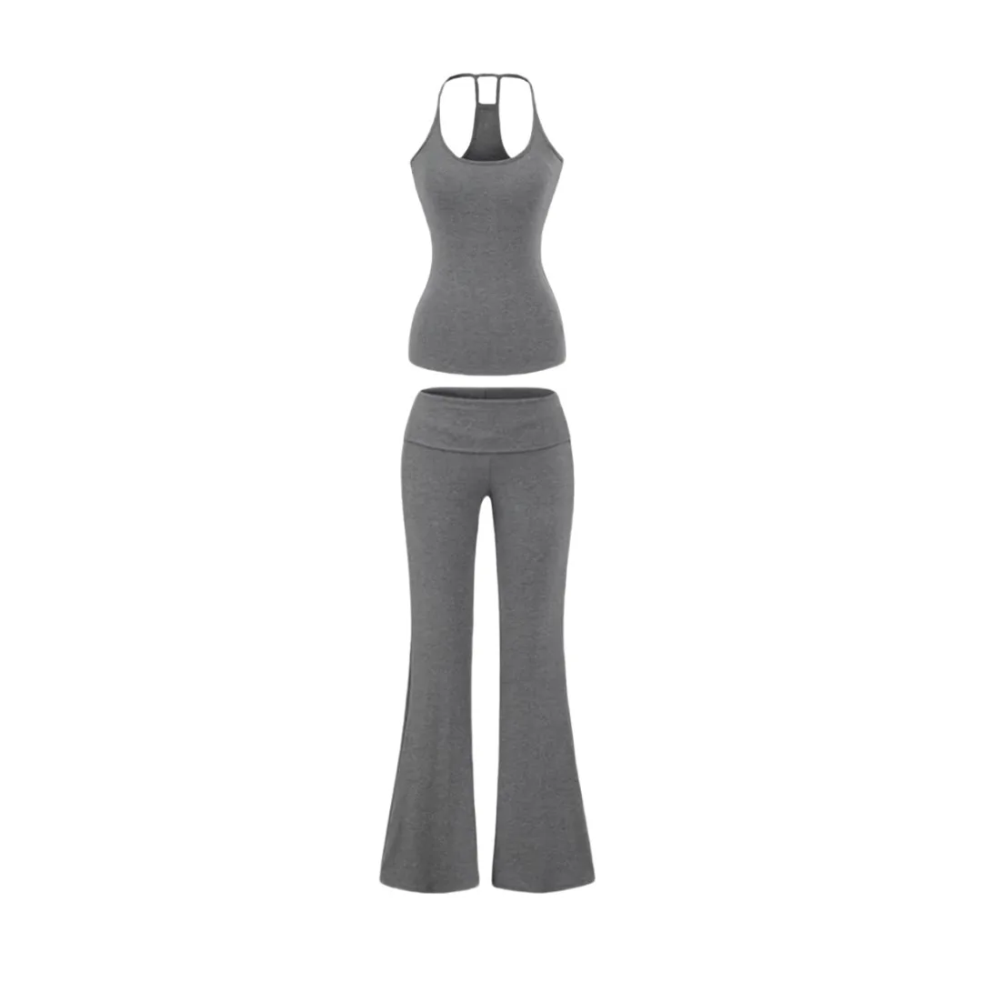 Slim-fit sexy elastic slim-fit chest pad, tube top, sling vest, flanged low-rise Spice Girl hip-wrapped micro-flared pants set
Slim-fit sexy elastic slim-fit chest pad, tube top, sling vest, flanged low-rise Spice Girl hip-wrapped micro-flared pants set