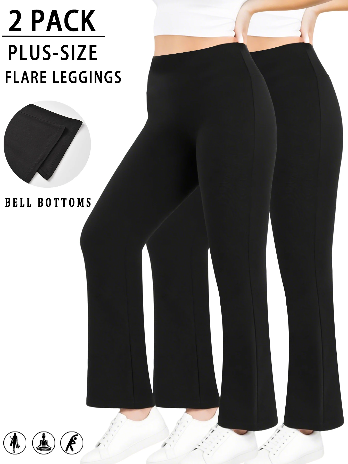 Комплект из 2 женских эластичных брюк для йоги размера плюс с высокой талией. Для тренировок или отдыха. Дышащий и мягкий для всех.
Комплект из 2 женских эластичных брюк для йоги размера плюс с высокой талией. Для тренировок или отдыха. Дышащий и мягкий для всех.