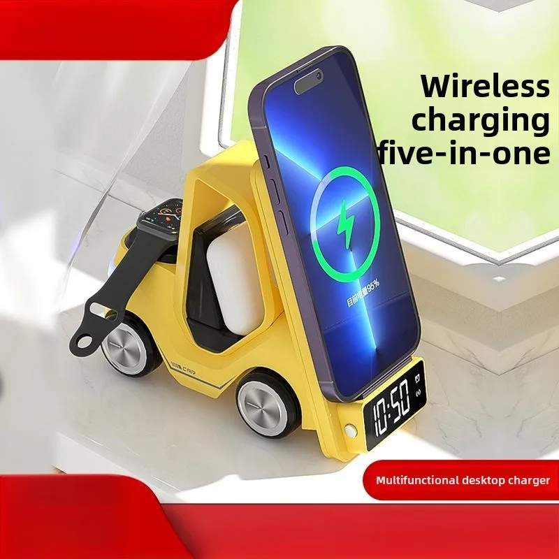Desktop Car Wireless Charging Mobile Phone Holder, Mobile Phone Earphone Watch Fast Charging Three-in-one Wireless Charger
Desktop Car Wireless Charging Mobile Phone Holder, Mobile Phone Earphone Watch Fast Charging Three-in-one Wireless Charger
