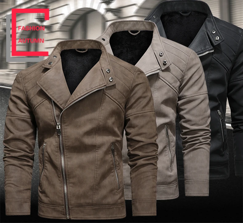 2025 Fashion Leather Jacket Men Winter Fleece Warm Zipper Motorcycle Coats Mens Fashion New Biker PU Jackets Slim Overcoat 89 S9698926c7c484c808a18ddae112f23e7F