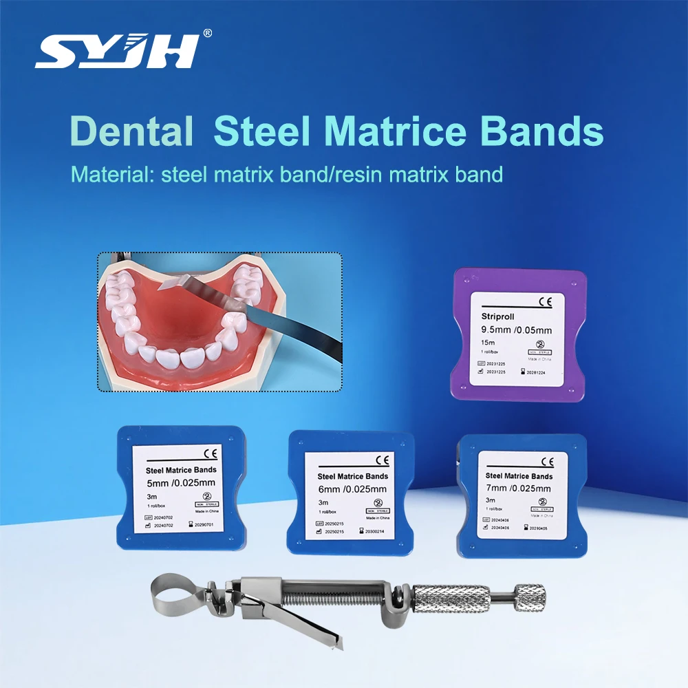 SYJH Dental Tofflemire Matrix Bands Stainless Steel Matritzen Spanner Matrix Retainer Bands Clip Holder Dentistry Material
SYJH Dental Tofflemire Matrix Bands Stainless Steel Matritzen Spanner Matrix Retainer Bands Clip Holder Dentistry Material
