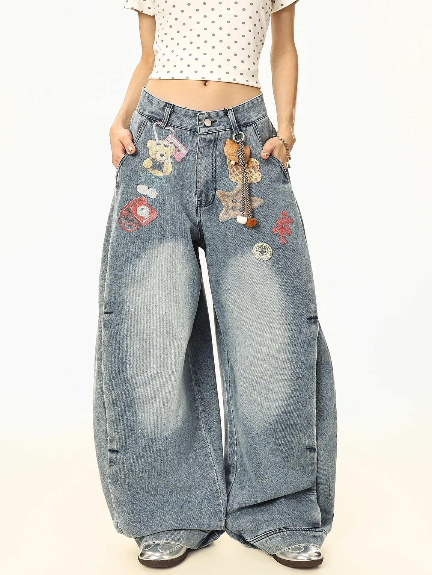 BOEAX American High Street Retro Waed Fun Print Deconstructed Denim Pants Women Summer Loose Wide Leg Knife Pants
BOEAX American High Street Retro Waed Fun Print Deconstructed Denim Pants Women Summer Loose Wide Leg Knife Pants