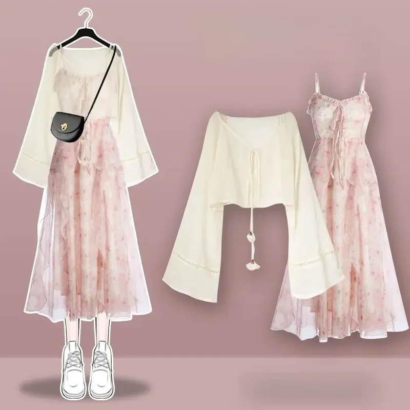 Women Suit Elegant Puff Sleeve Crop Top Pink Midi Dress 2 Piece Sets Summer Spring Female Outfit
Women Suit Elegant Puff Sleeve Crop Top Pink Midi Dress 2 Piece Sets Summer Spring Female Outfit