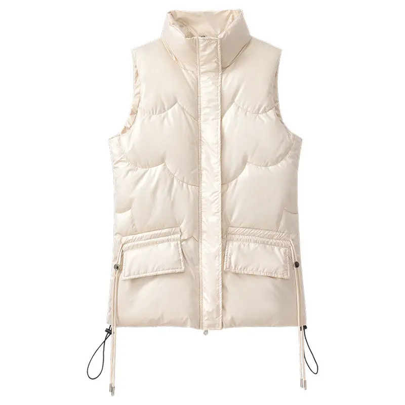 Fashionable Bright Vest Women's Autumn and Winter Solid Color Outer Wear Vest New Stand Collar Sleeveless Jacket Black Vest 2022
Fashionable Bright Vest Women's Autumn and Winter Solid Color Outer Wear Vest New Stand Collar Sleeveless Jacket Black Vest 2022