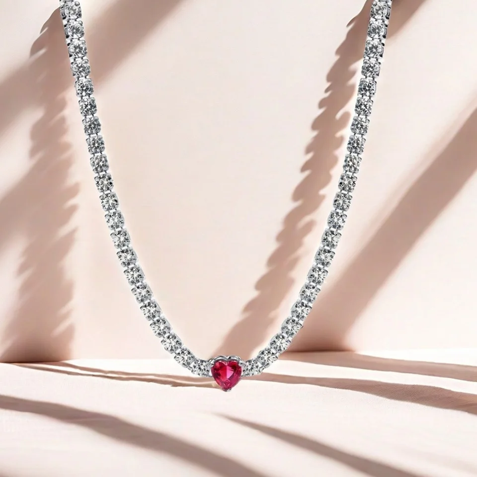 Charming Jewelry Silver Necklace 925 Sterling Silver Sparkling Heart Necklace Women Necklace for Valentine's Day Silver Items
Charming Jewelry Silver Necklace 925 Sterling Silver Sparkling Heart Necklace Women Necklace for Valentine's Day Silver Items