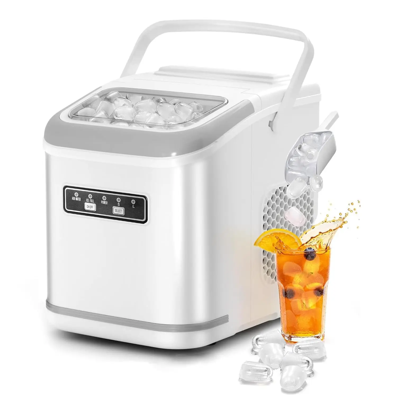 Portable Ice Maker Machine with Self-Cleaning, 2 Sizes, 9 Pcs in 6 Mins, 26lbs Daily for Home Kitchen Camping RV White
Portable Ice Maker Machine with Self-Cleaning, 2 Sizes, 9 Pcs in 6 Mins, 26lbs Daily for Home Kitchen Camping RV White