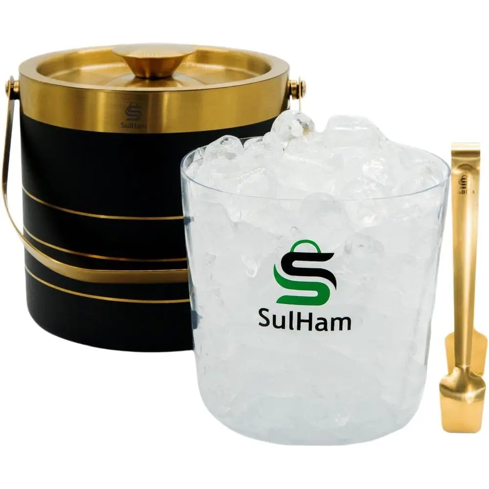 3L - Double-walled stainlSteel Ice Bucket with lid, Ice Tong and Inner Bucket or parties, cocktail bars and indoor and outdoor p
3L - Double-walled stainlSteel Ice Bucket with lid, Ice Tong and Inner Bucket or parties, cocktail bars and indoor and outdoor p