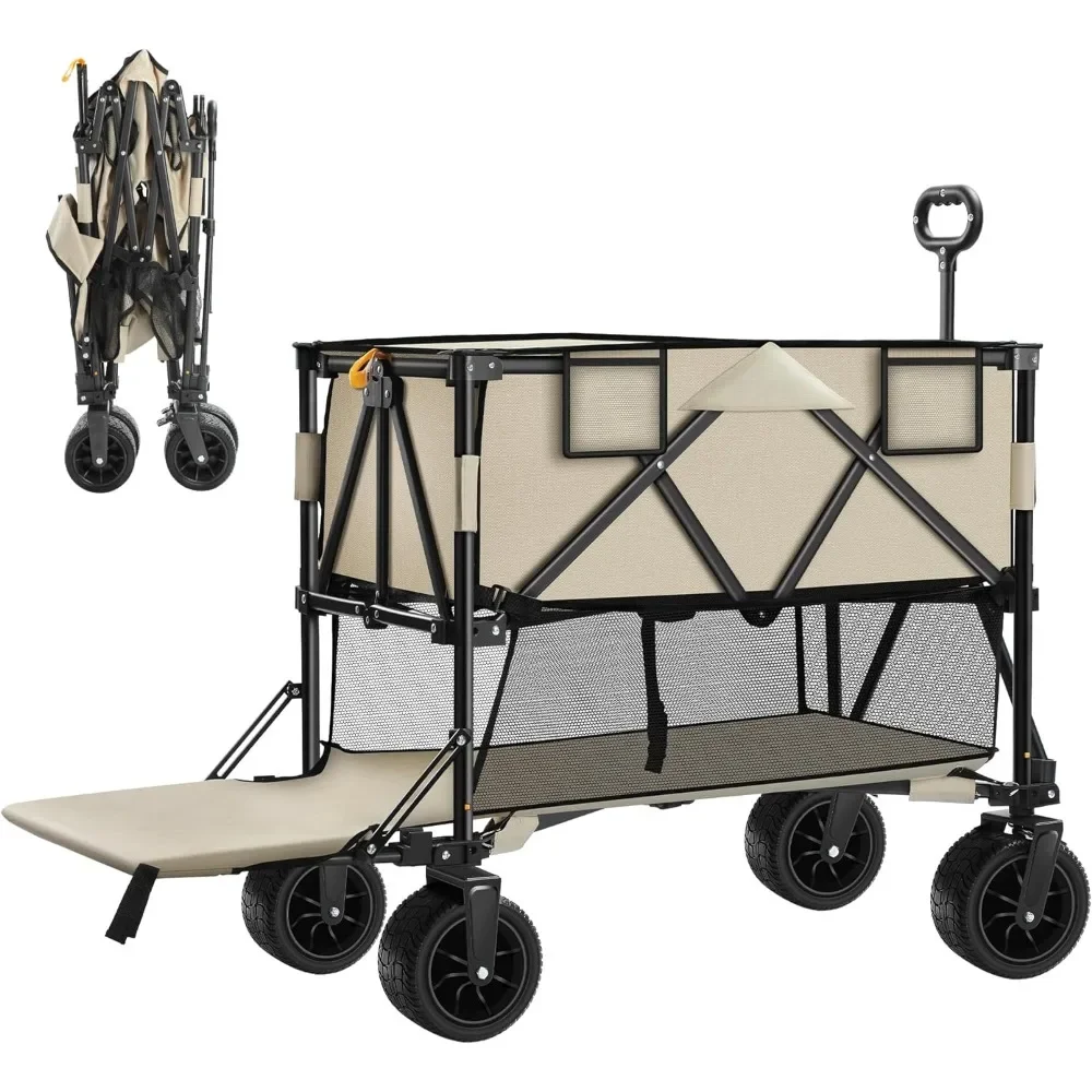 Outdoor Utility Wagon for Camping Handcart 400L Heavy Duty Foldable Wagon With Big Wheels Trolley Shopping Folding Cart
Outdoor Utility Wagon for Camping Handcart 400L Heavy Duty Foldable Wagon With Big Wheels Trolley Shopping Folding Cart