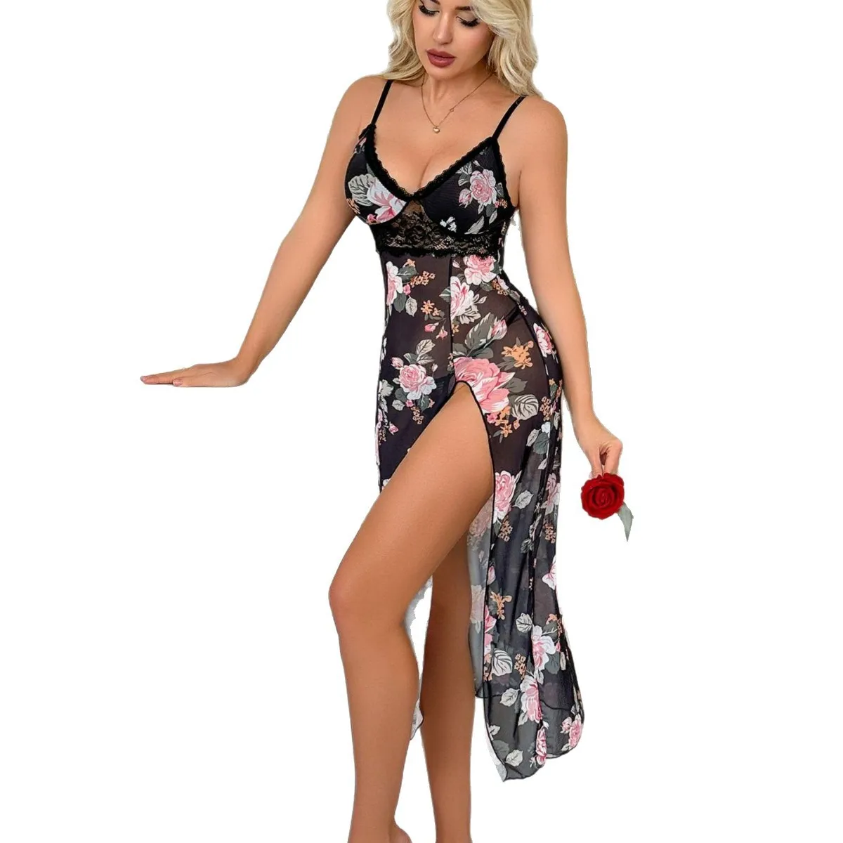 Women's Floral Print Slip Leisure Dress With Slit Lightweight And Breathable Sexy Lingerie New dress Design F8I2
Women's Floral Print Slip Leisure Dress With Slit Lightweight And Breathable Sexy Lingerie New dress Design F8I2