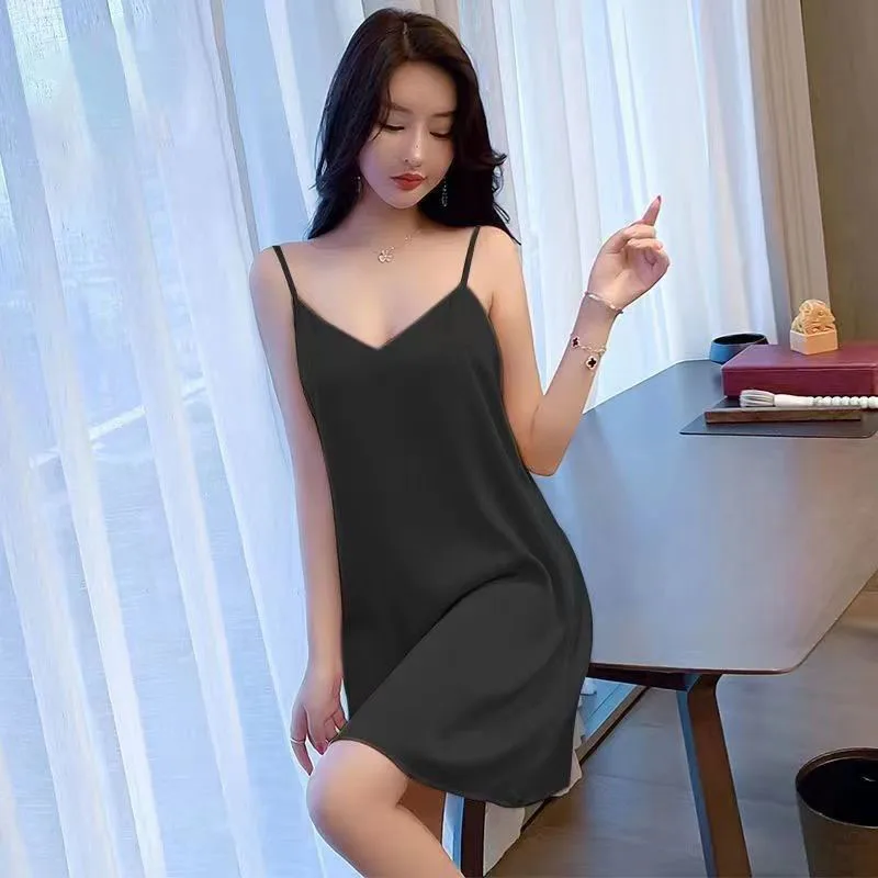 new women's summer nightgown detachable breast pads home wear summer thin design solid color base suspender skirt nightgowns
new women's summer nightgown detachable breast pads home wear summer thin design solid color base suspender skirt nightgowns
