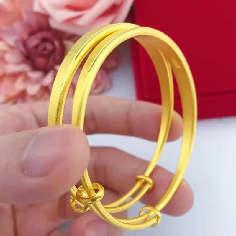 9999 Real Gold 24K Version Ancient Bracelet Simple Women's Fashion Push-pull Matte Printed Yellow Bracelet Women
9999 Real Gold 24K Version Ancient Bracelet Simple Women's Fashion Push-pull Matte Printed Yellow Bracelet Women