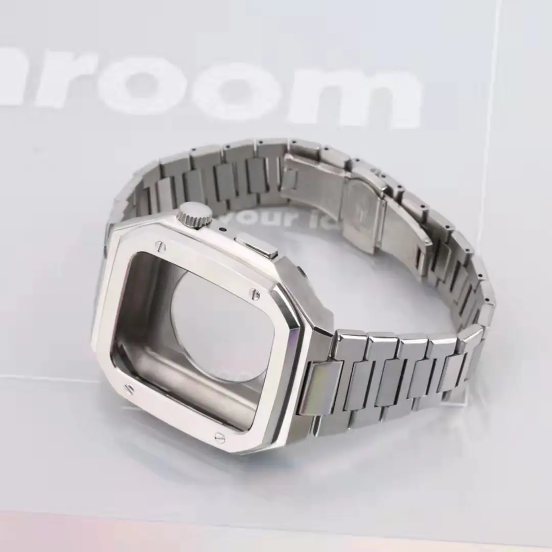 Новый роскошный модификационный комплект для Apple Watch, ремешок 46 мм, 45 мм, модный металлический корпус из нержавеющей стали для iWatch Series 11 10 9
Новый роскошный модификационный комплект для Apple Watch, ремешок 46 мм, 45 мм, модный металлический корпус из нержавеющей стали для iWatch Series 11 10 9