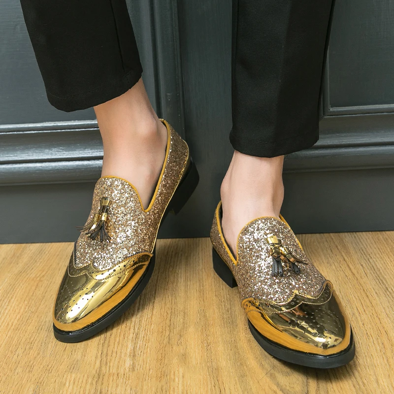 Business Dress Shoes Men's Oxfords Genuine Leather Pointy Toe Free-lace High Quality Office Wedding Formal Shoes For Men Gold
Business Dress Shoes Men's Oxfords Genuine Leather Pointy Toe Free-lace High Quality Office Wedding Formal Shoes For Men Gold