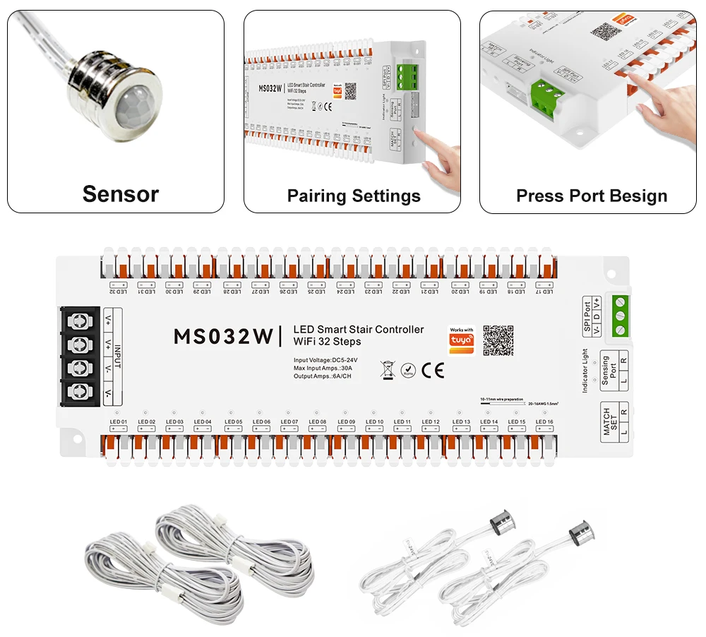 Tuya Smart APP Bluetooth wifi zigbee Home Stairway Lighting Strip LED Motion Sensor Automatic Controller Kit 12V 24V 32 Channels
Tuya Smart APP Bluetooth wifi zigbee Home Stairway Lighting Strip LED Motion Sensor Automatic Controller Kit 12V 24V 32 Channels